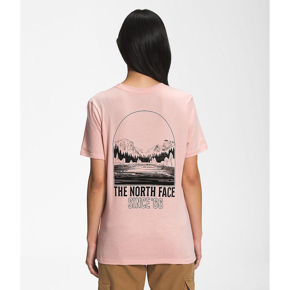The North Face Κοντό Μανίκι Mountain Peace Γυναικεια T Shirt - Ροζ (OHBN26730)